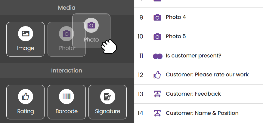 Tapapp drag and drop